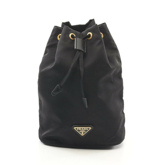 Prada Black Vela Bag Pouch Leather Saffiano Nylon - Picture 1 of 7